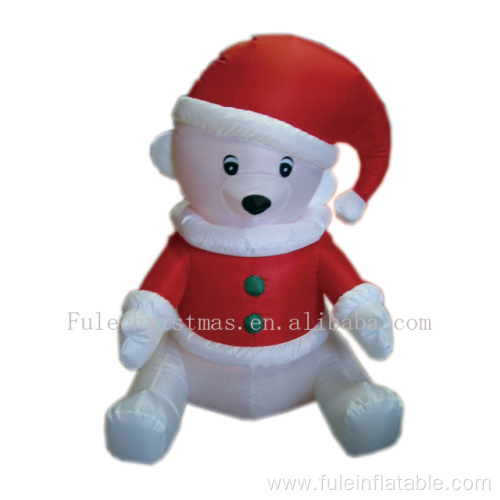 Happy holiday inflatable polar bear for Christmas decoration